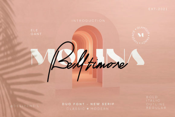 Molina: A Unique Duo Font That Elevates Handmade Product Design
